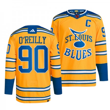 Mænd NHL St. Louis Blues Trøje Ryan O Reilly 90 Adidas 2022-23 Gul Reverse Retro 2.0 Authentic